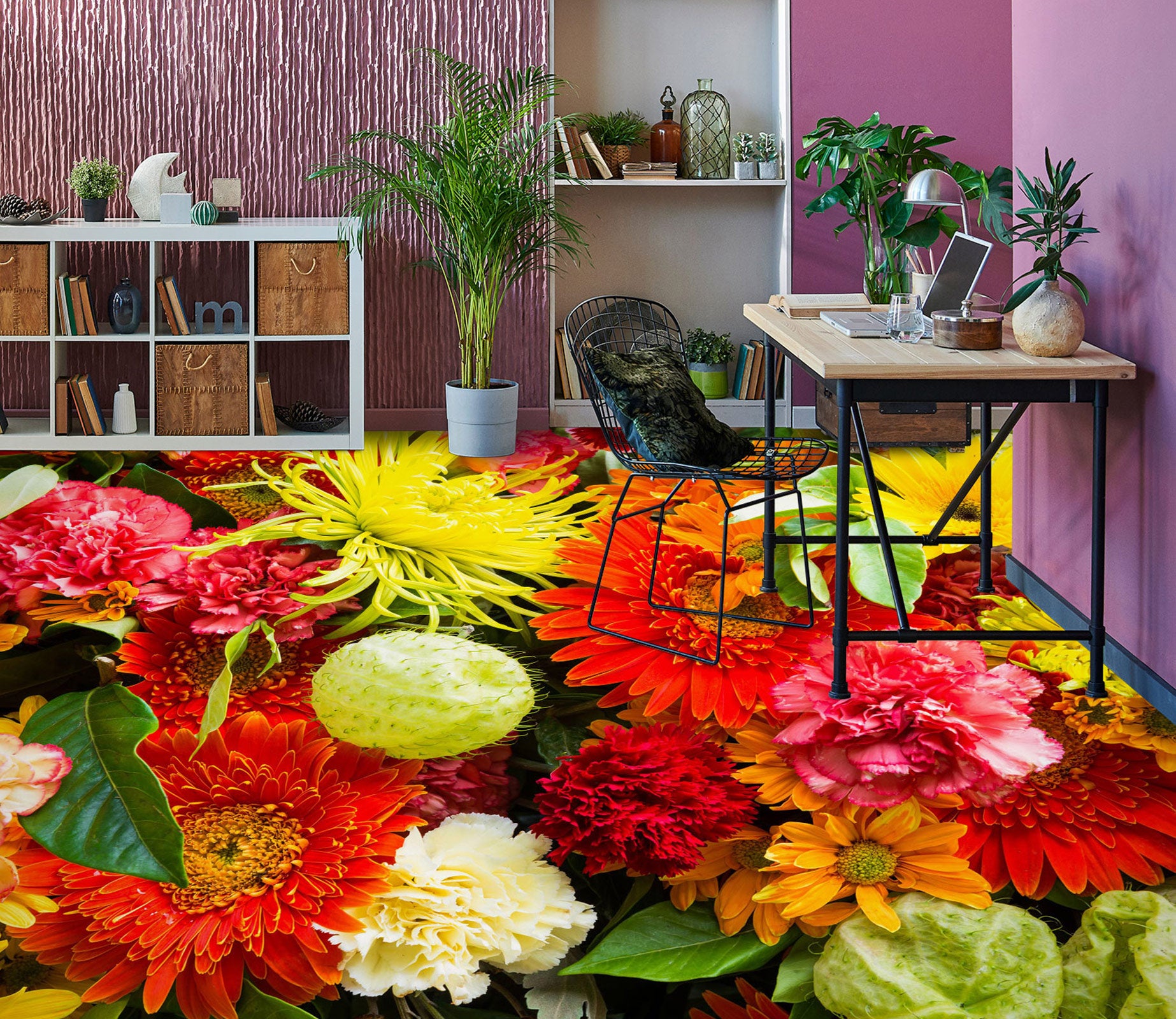 3D Romantic Flowers 1113 Floor Mural  Wallpaper Murals Self-Adhesive Removable Print Epoxy