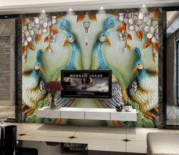 3D Cute Peacock WG057 Wall Murals
