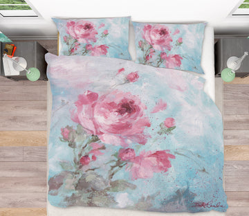 3D Pink Rose 2063 Debi Coules Bedding Bed Pillowcases Quilt