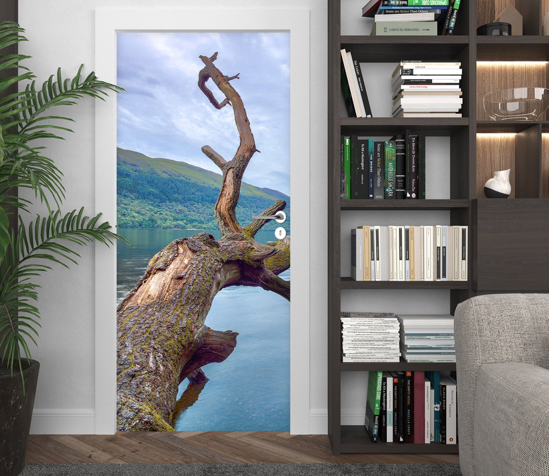 3D Grassy Hillside Trunk 101200 Assaf Frank Door Mural