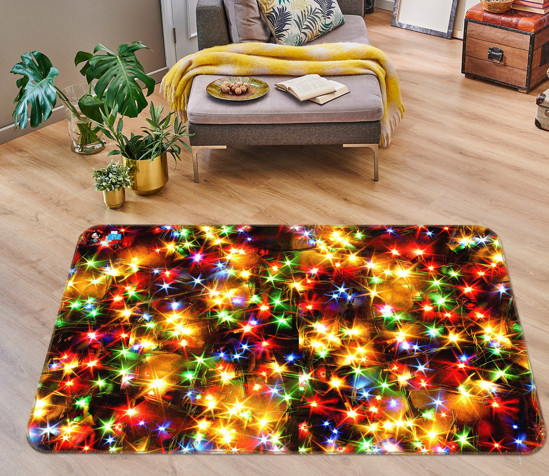 3D Color Starlight 56208 Christmas Non Slip Rug Mat Xmas
