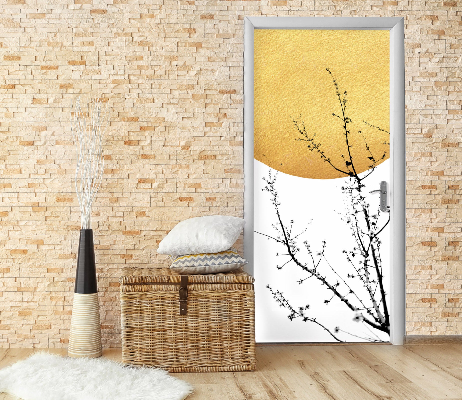 3D Branches Moon 10146 Boris Draschoff Door Mural