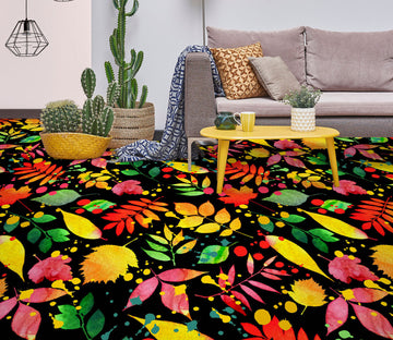 3D Strong Color Leaves 1260 Floor Mural  Wallpaper Murals Self-Adhesive Removable Print Epoxy