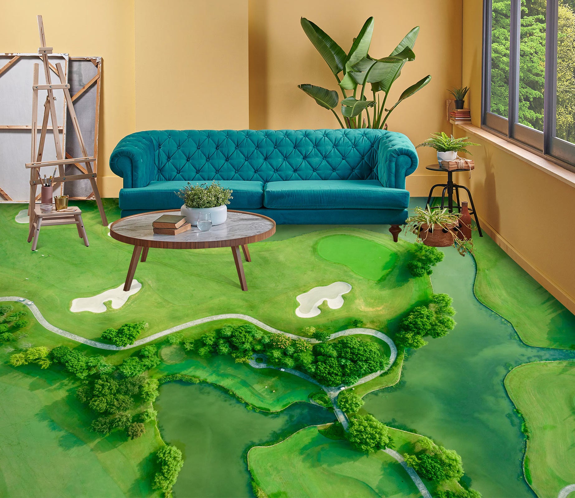 3D Comfortable Green View 153 Floor Mural  Wallpaper Murals Rug & Mat Print Epoxy waterproof bath floor