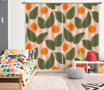 3D Orange Circle Flowers 11176 Kashmira Jayaprakash Curtain Curtains Drapes