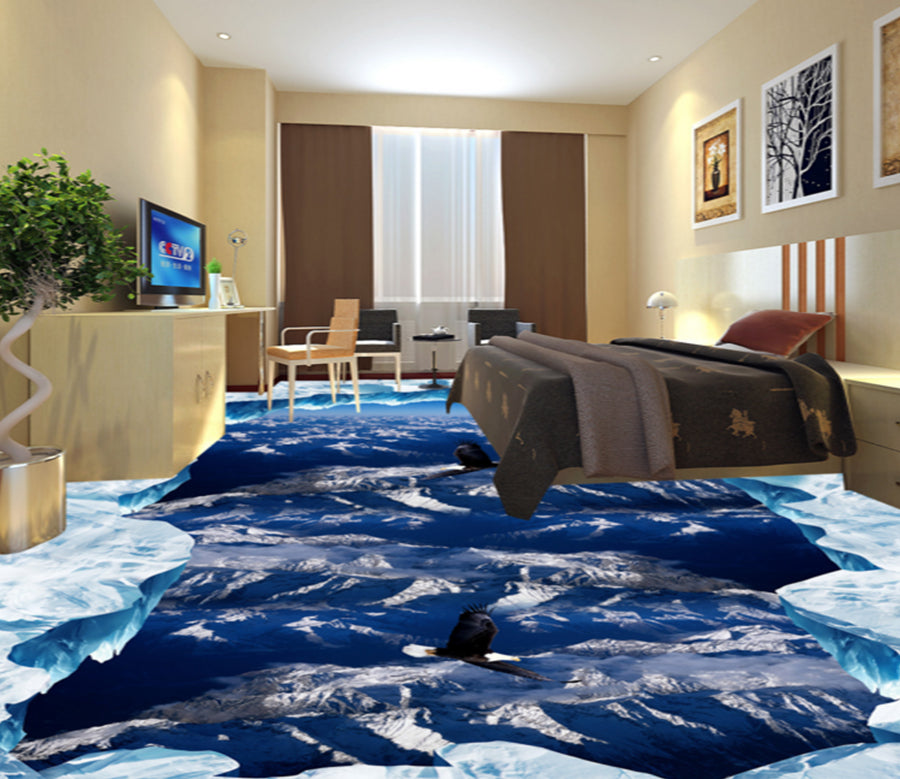 3D Snow Mountain 392 Floor Mural  Wallpaper Murals Rug & Mat Print Epoxy waterproof bath floor
