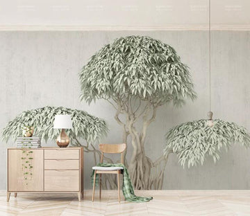 3D Blue Leaves WC218 Wall Murals