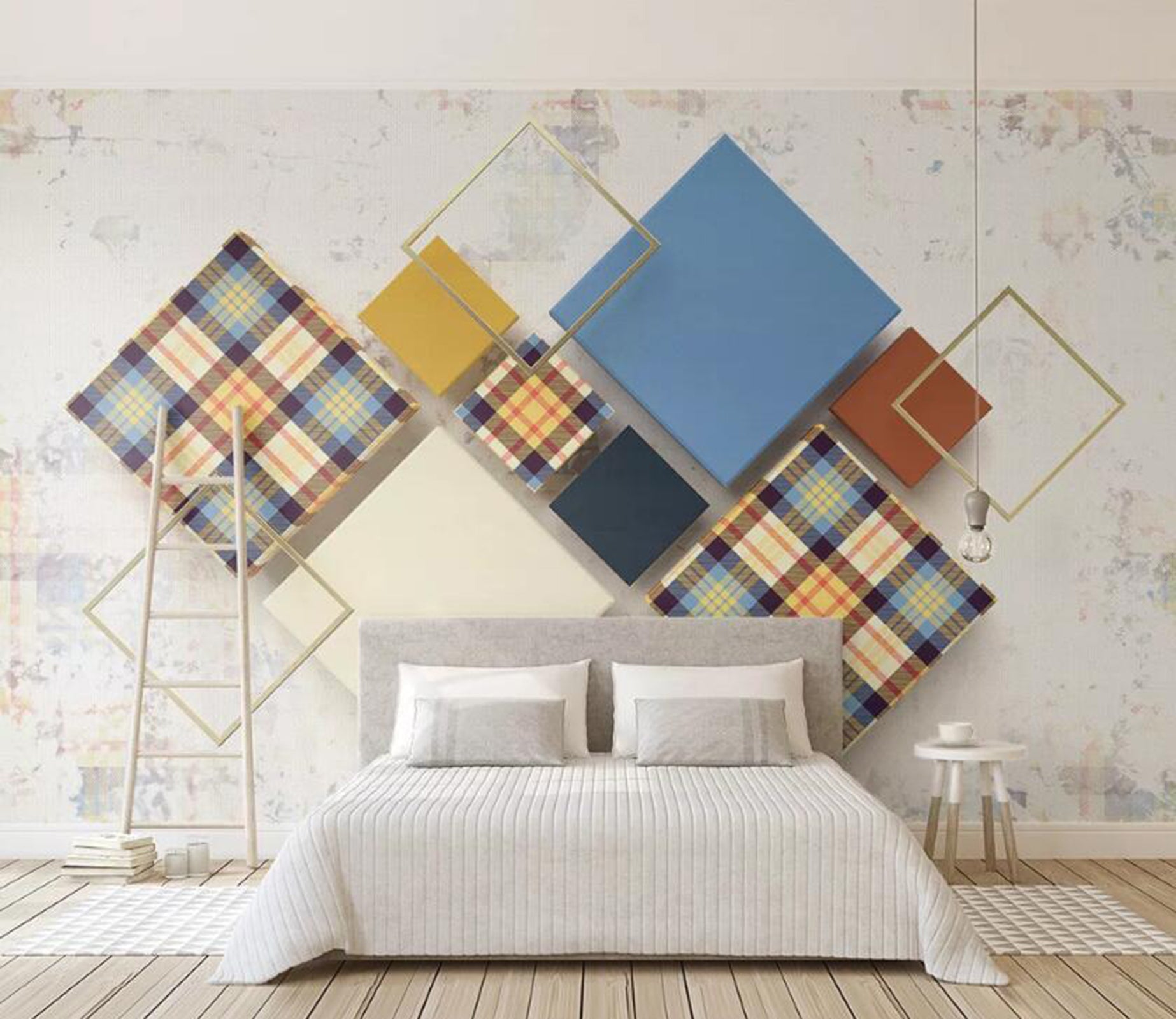 3D Colored Geometric Pattern WC16 Wall Murals Wallpaper AJ Wallpaper 2 