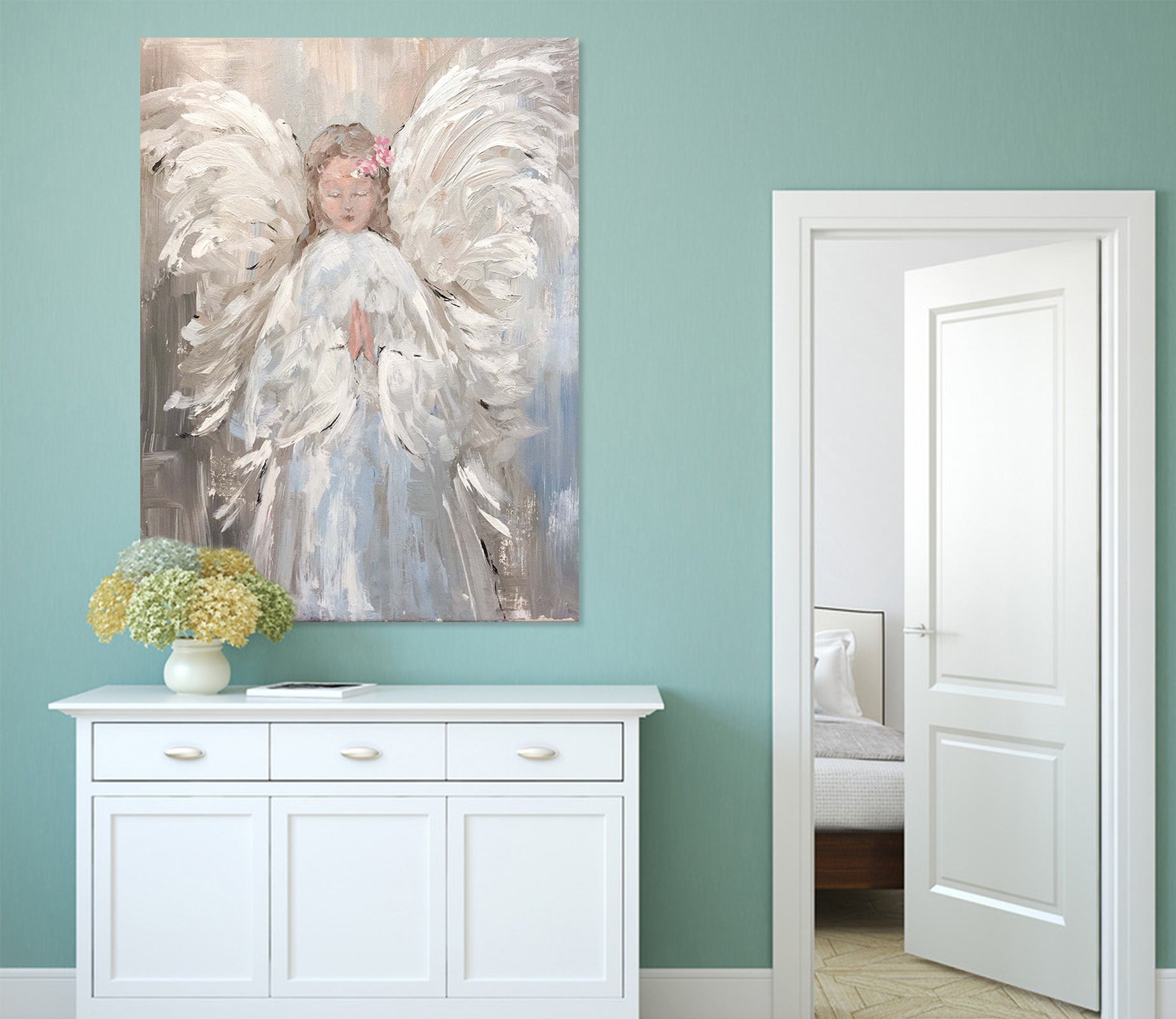 3D White Angel 038 Debi Coules Wall Sticker