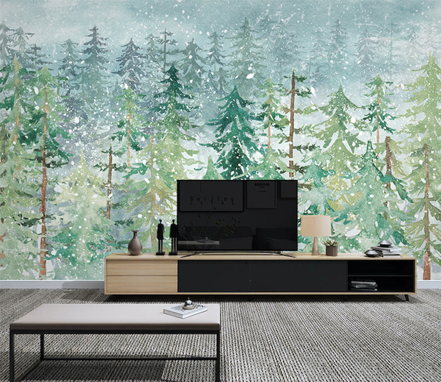 3D Green Woods WG035 Wall Murals
