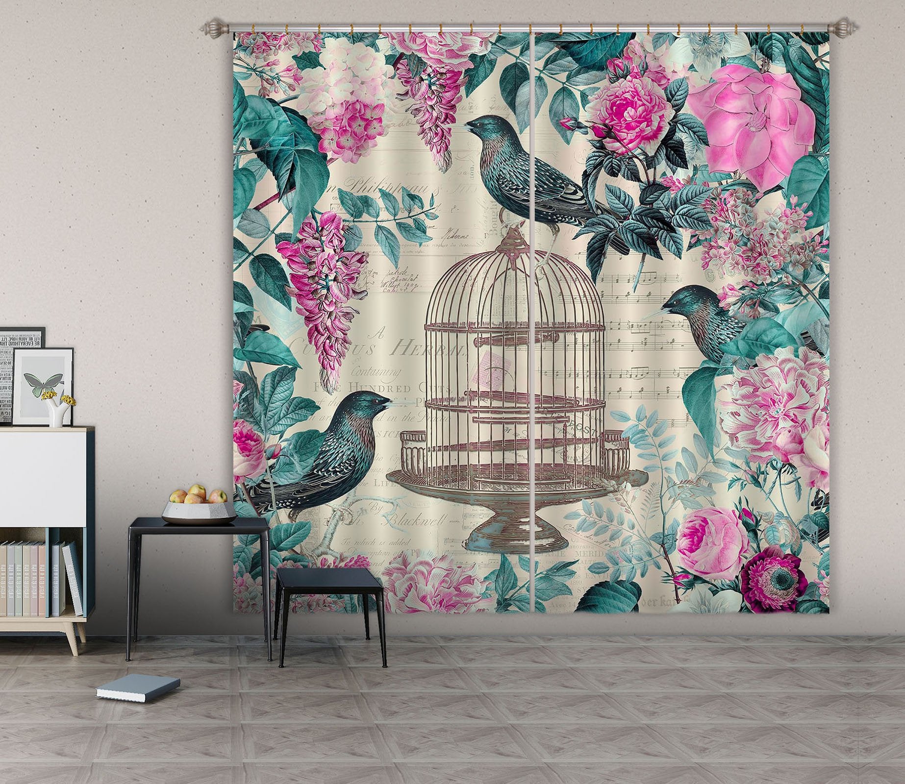 3D Birds Tweet 043 Andrea haase Curtain Curtains Drapes Wallpaper AJ Wallpaper 