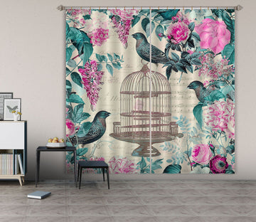 3D Birds Tweet 043 Andrea haase Curtain Curtains Drapes Wallpaper AJ Wallpaper 