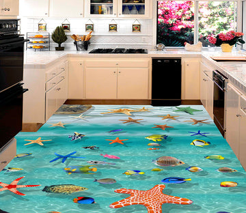 3D Shallow Sea 166 Floor Mural  Self-Adhesive Sticker Bathroom Non-slip Waterproof Flooring Murals