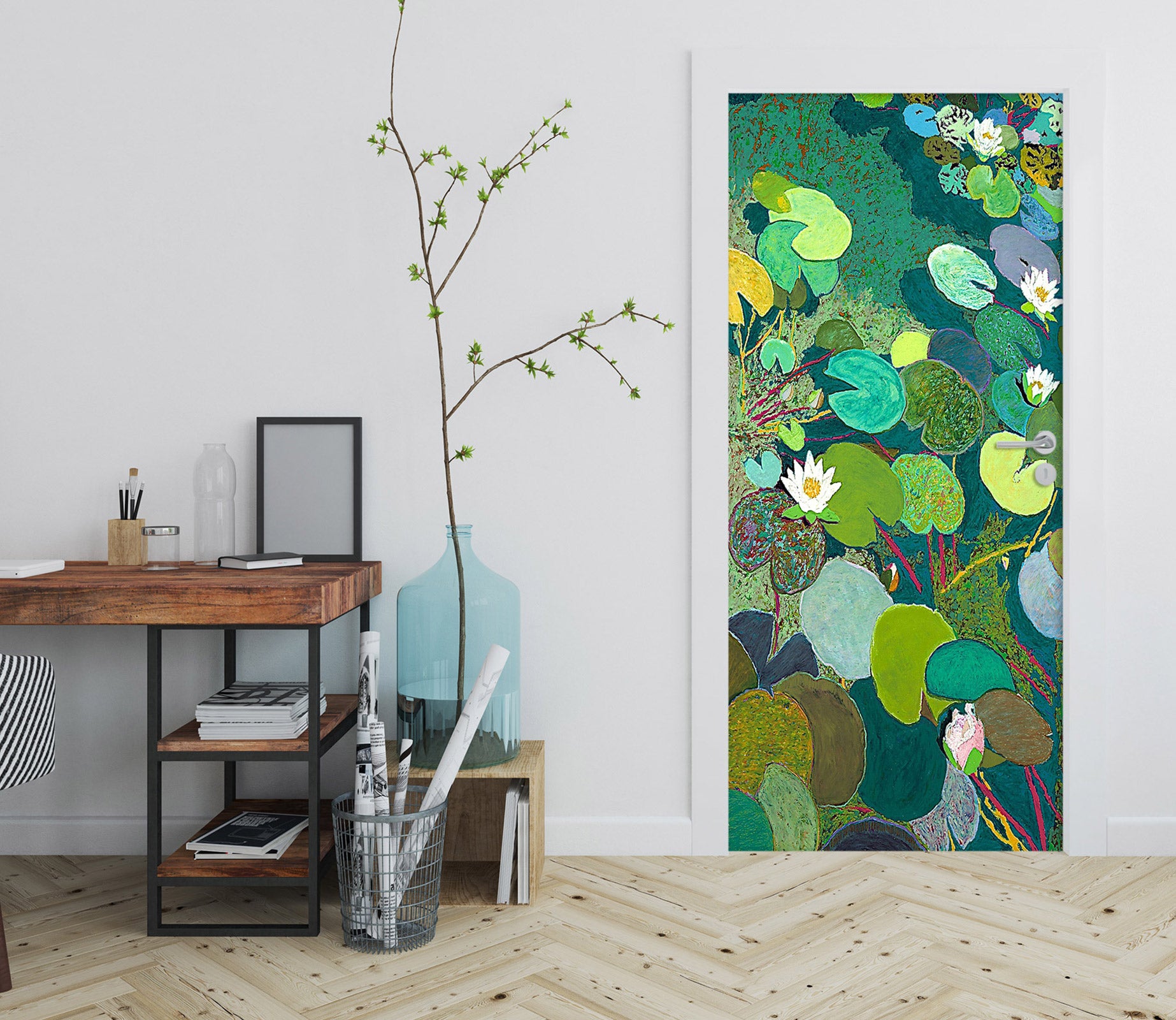 3D Lotus Pond Pattern 93159 Allan P. Friedlander Door Mural