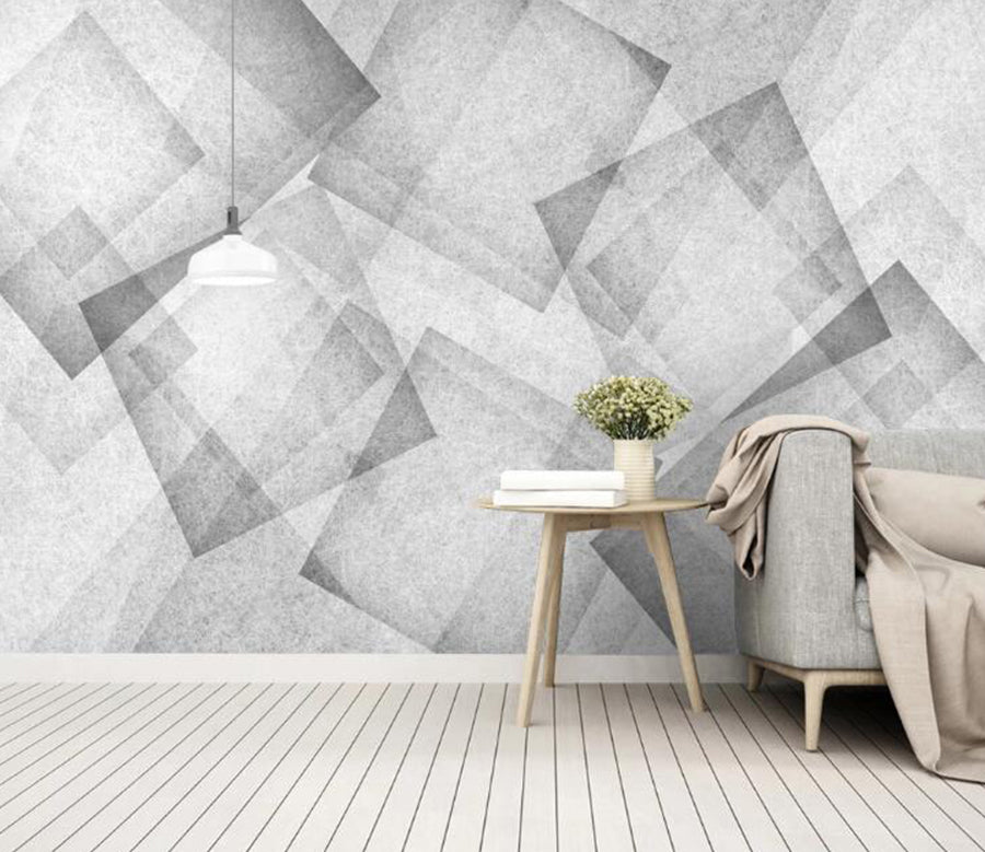 3D Gray Square 418 Wall Murals
