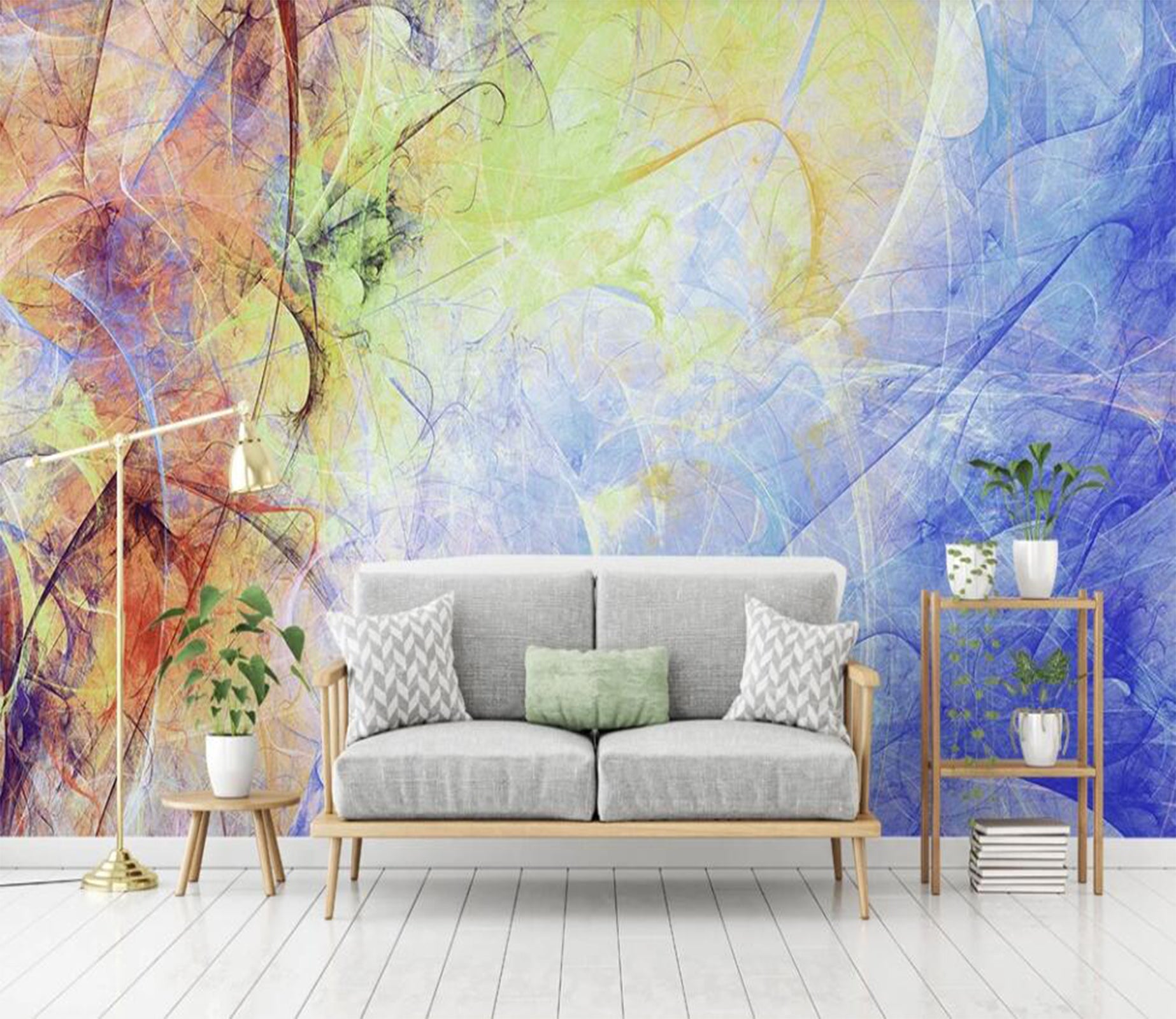 3D Colored Thin Roll Up 2114 Wall Murals