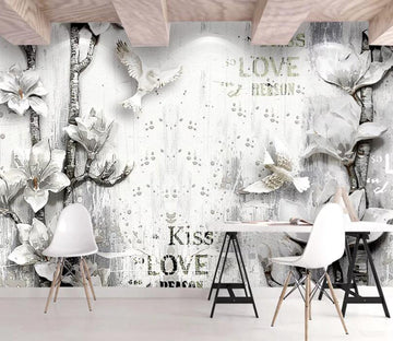 3D White Petals WC08 Wall Murals Wallpaper AJ Wallpaper 2 