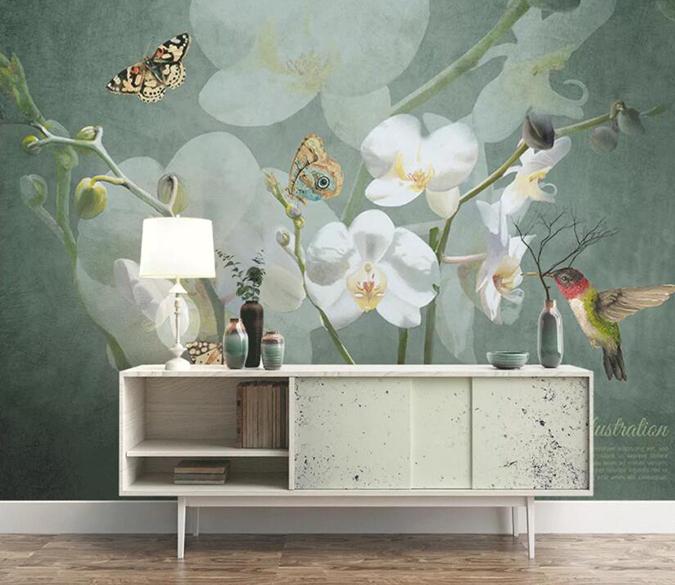 3D Flower Butterfly 523 Wall Murals Wallpaper AJ Wallpaper 2 