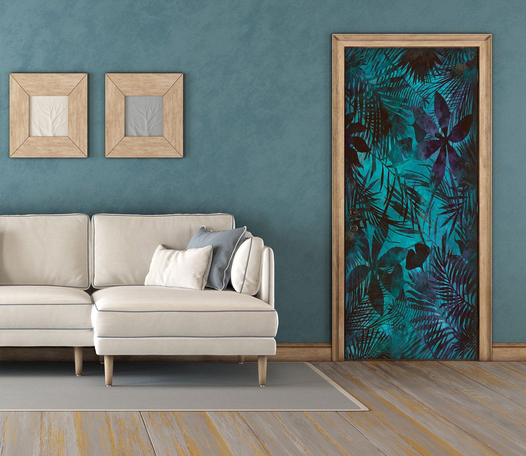 3D Dark Leaf Pattern 10276 Andrea Haase Door Mural