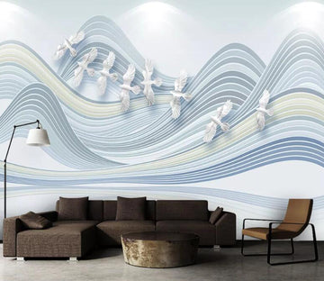 3D Wavy Bird WC59 Wall Murals Wallpaper AJ Wallpaper 2 