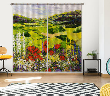 3D Cool Grass 170 Allan P. Friedlander Curtain Curtains Drapes