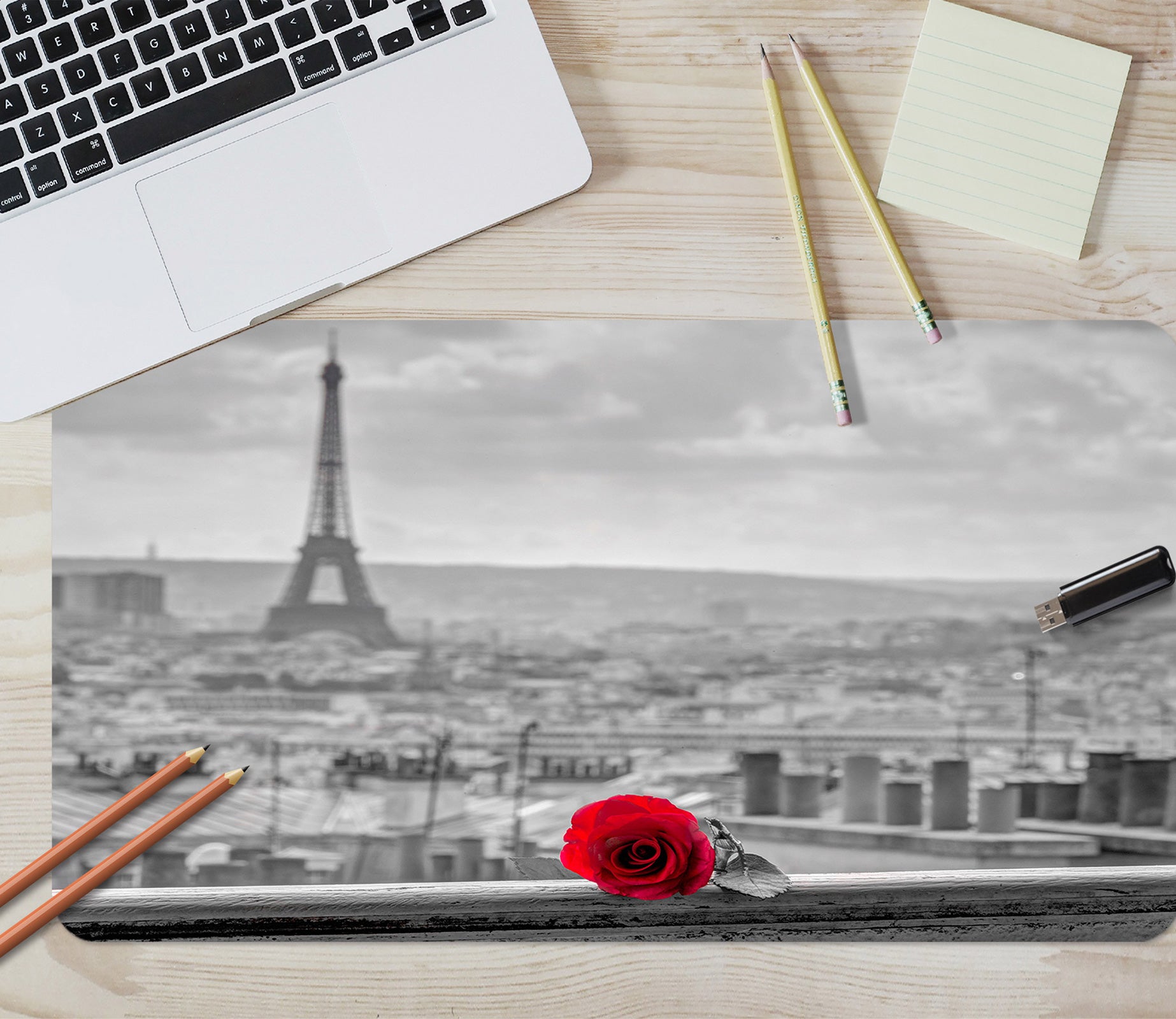 3D Eiffel Tower Rose 12403 Assaf Frank Desk Mat