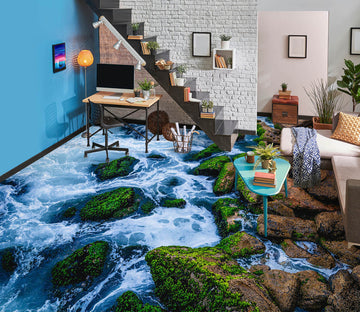 3D Stone Moss 331 Floor Mural  Wallpaper Murals Rug & Mat Print Epoxy waterproof bath floor