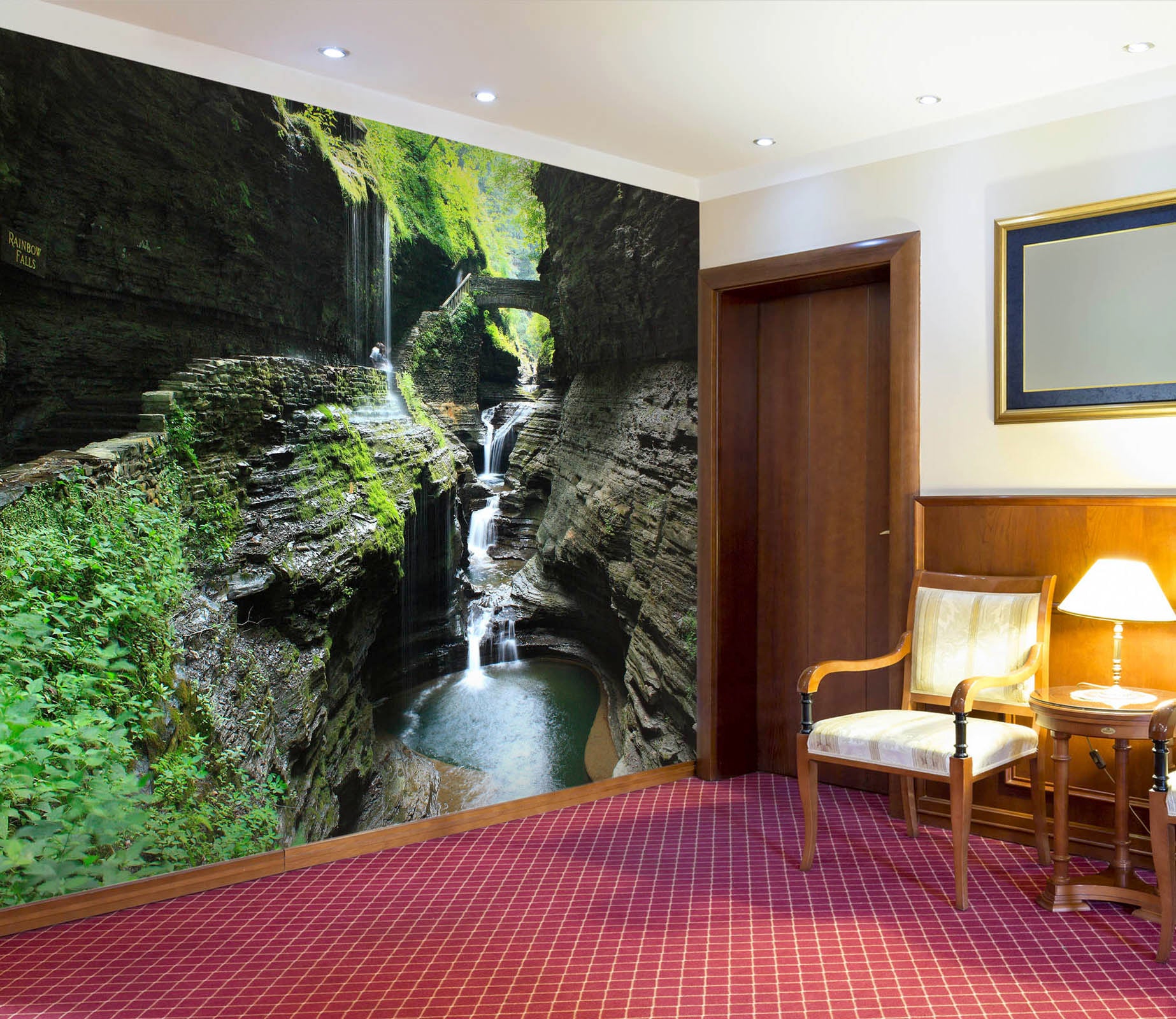 3D Waterfall Stone 178 Wall Murals