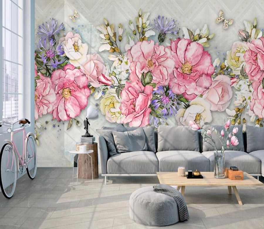 3D Gorgeous Flowers 462 Wall Murals