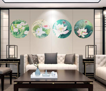 3D Colorful Lotus WC11 Wall Murals Wallpaper AJ Wallpaper 2 