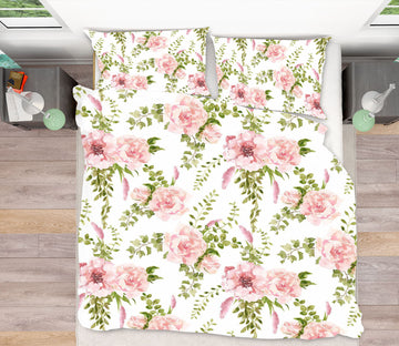3D Pink Rose Leaves 059 Uta Naumann Bedding Bed Pillowcases Quilt