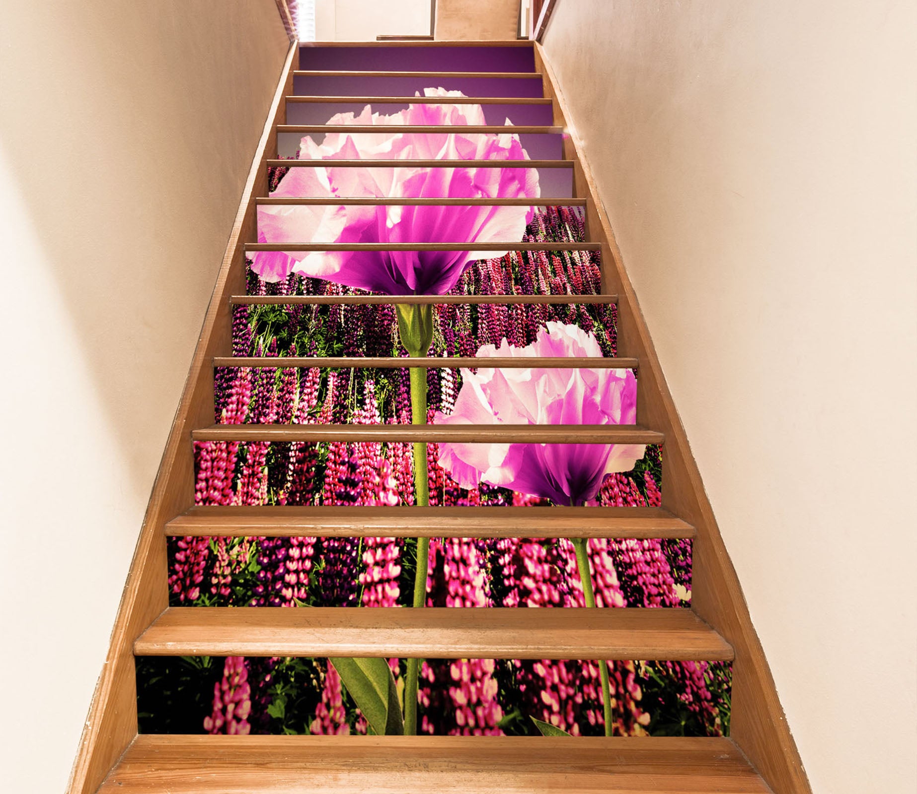 3D Beautiful Flowers Radiating Light 564 Stair Risers