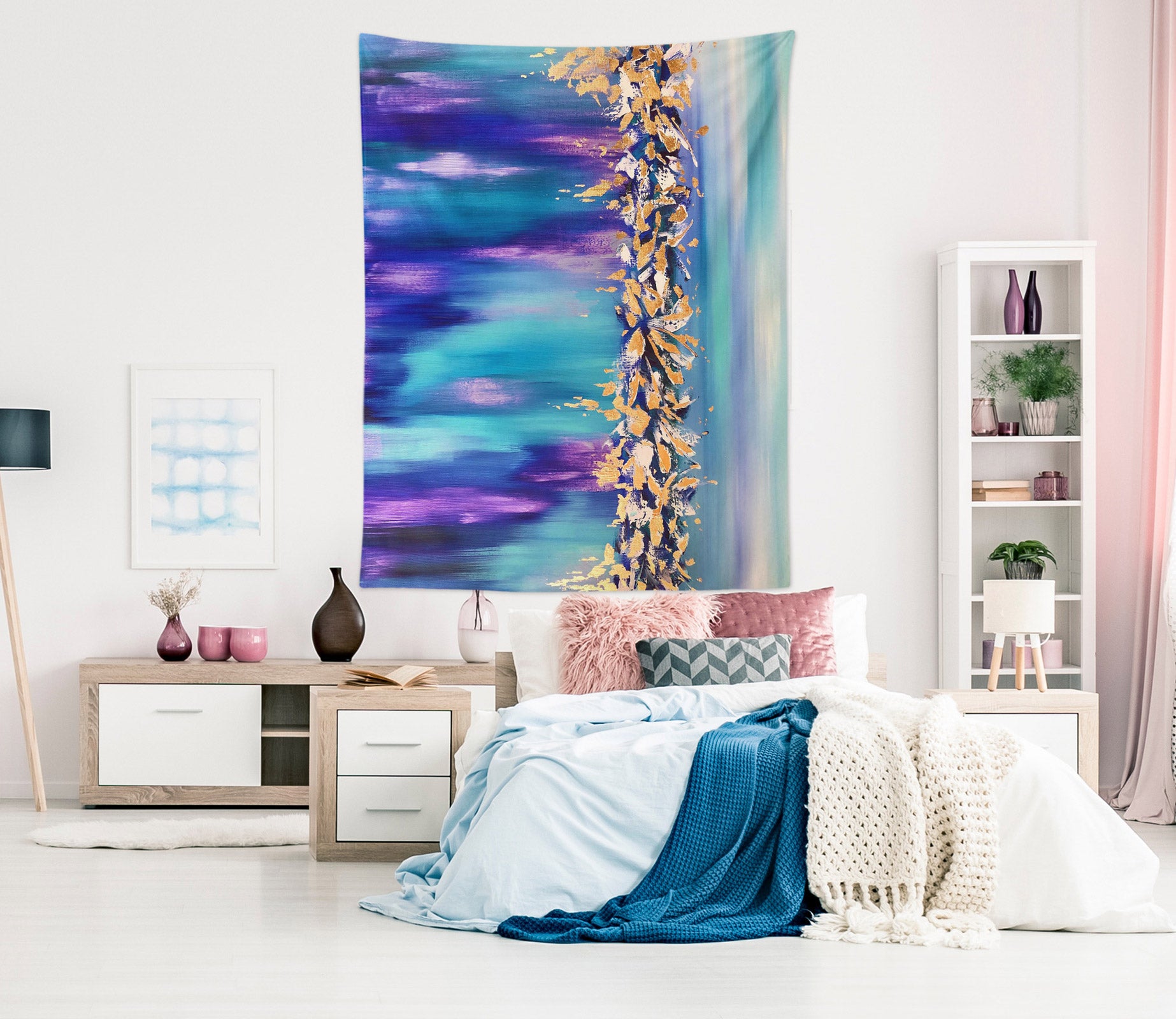 3D Blue Purple 3482 Skromova Marina Tapestry Hanging Cloth Hang