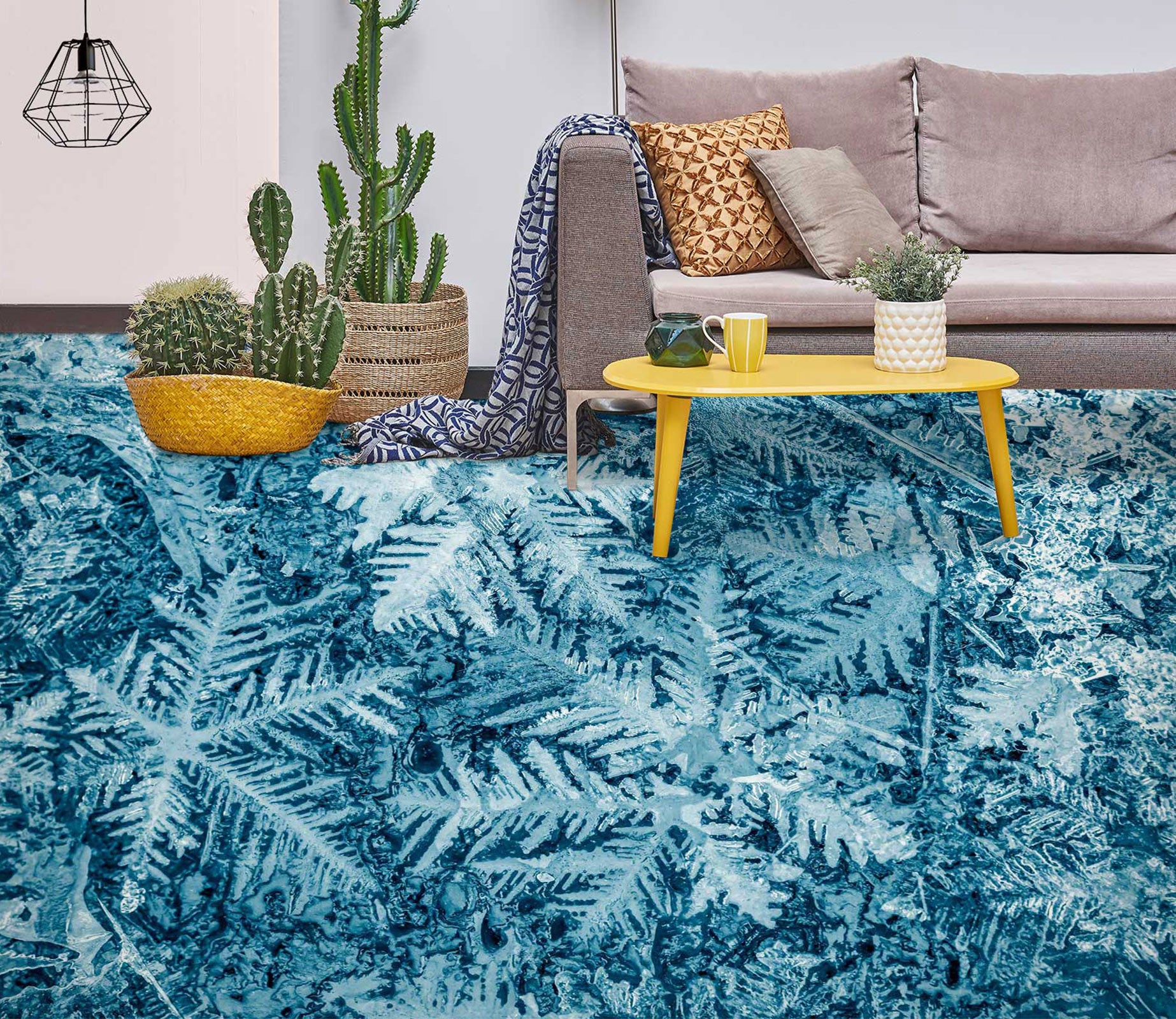 3D Dreamy Blue Leaves 423 Floor Mural  Wallpaper Murals Rug & Mat Print Epoxy waterproof bath floor