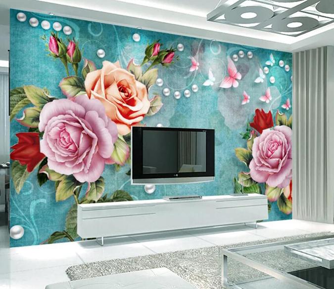 3D Pearl Rose 623 Wall Murals Wallpaper AJ Wallpaper 2 