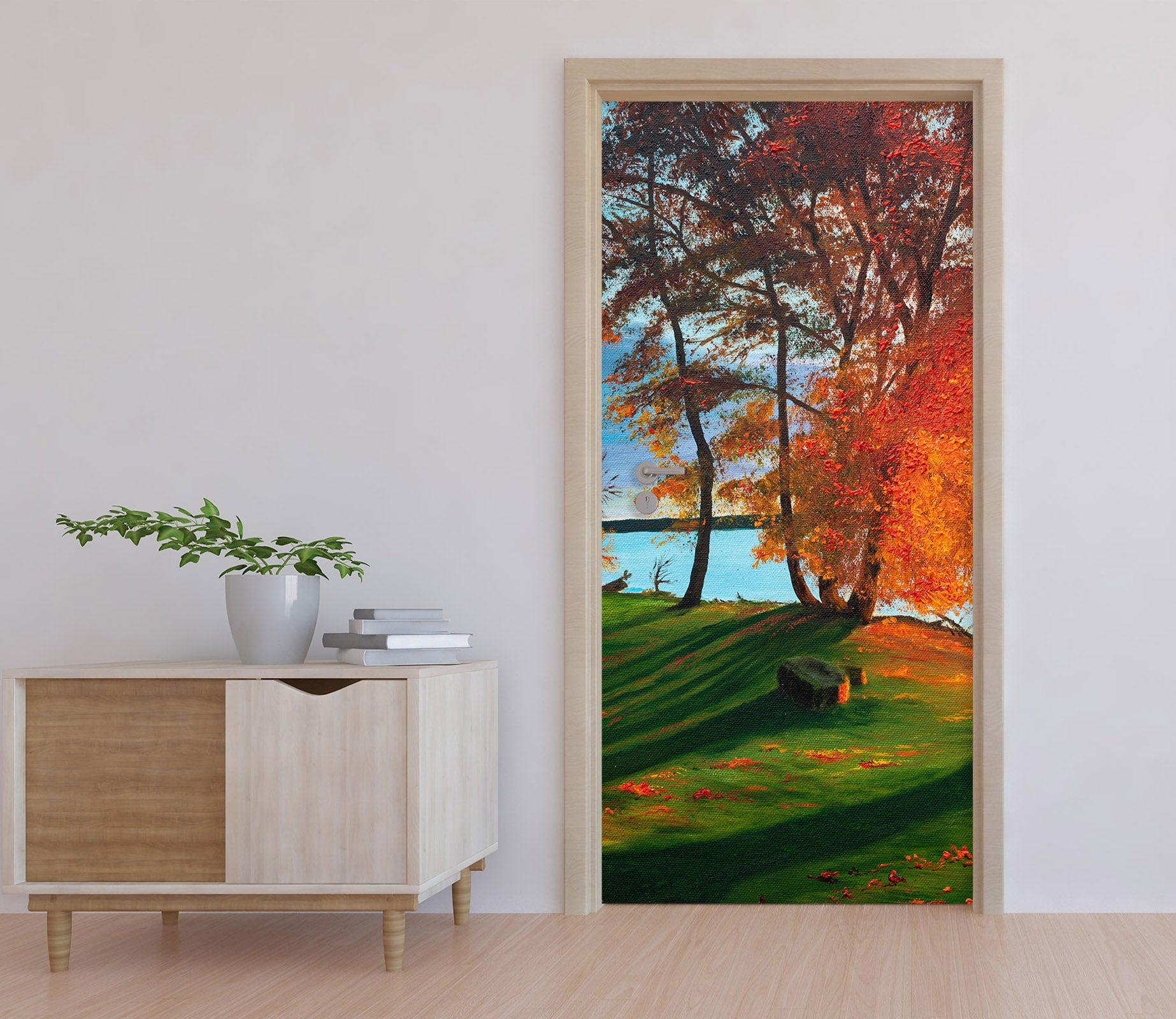 3D Lawn Trees 9424 Marina Zotova Door Mural