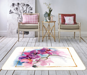 3D Colored Flowers 1007 Anne Farrall Doyle Rug Non Slip Rug Mat