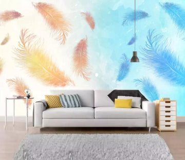 3D Blue Feather WC1614 Wall Murals