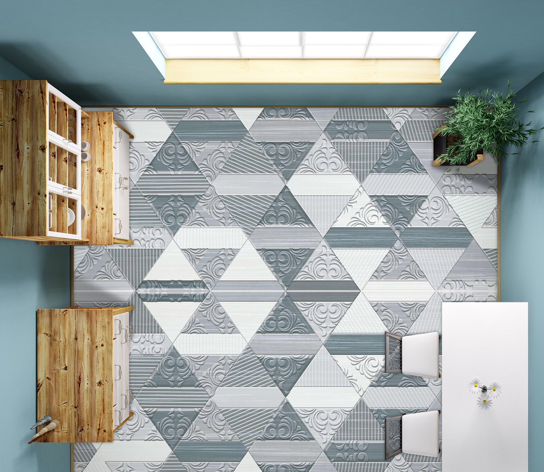 3D Simple Triangle Art 676 Floor Mural  Wallpaper Murals Rug & Mat Print Epoxy waterproof bath floor