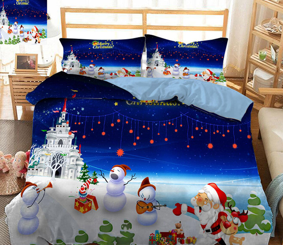 3D Snowman 31175 Christmas Quilt Duvet Cover Xmas Bed Pillowcases
