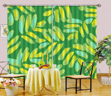 3D Green Yellow Strip 11166 Kashmira Jayaprakash Curtain Curtains Drapes