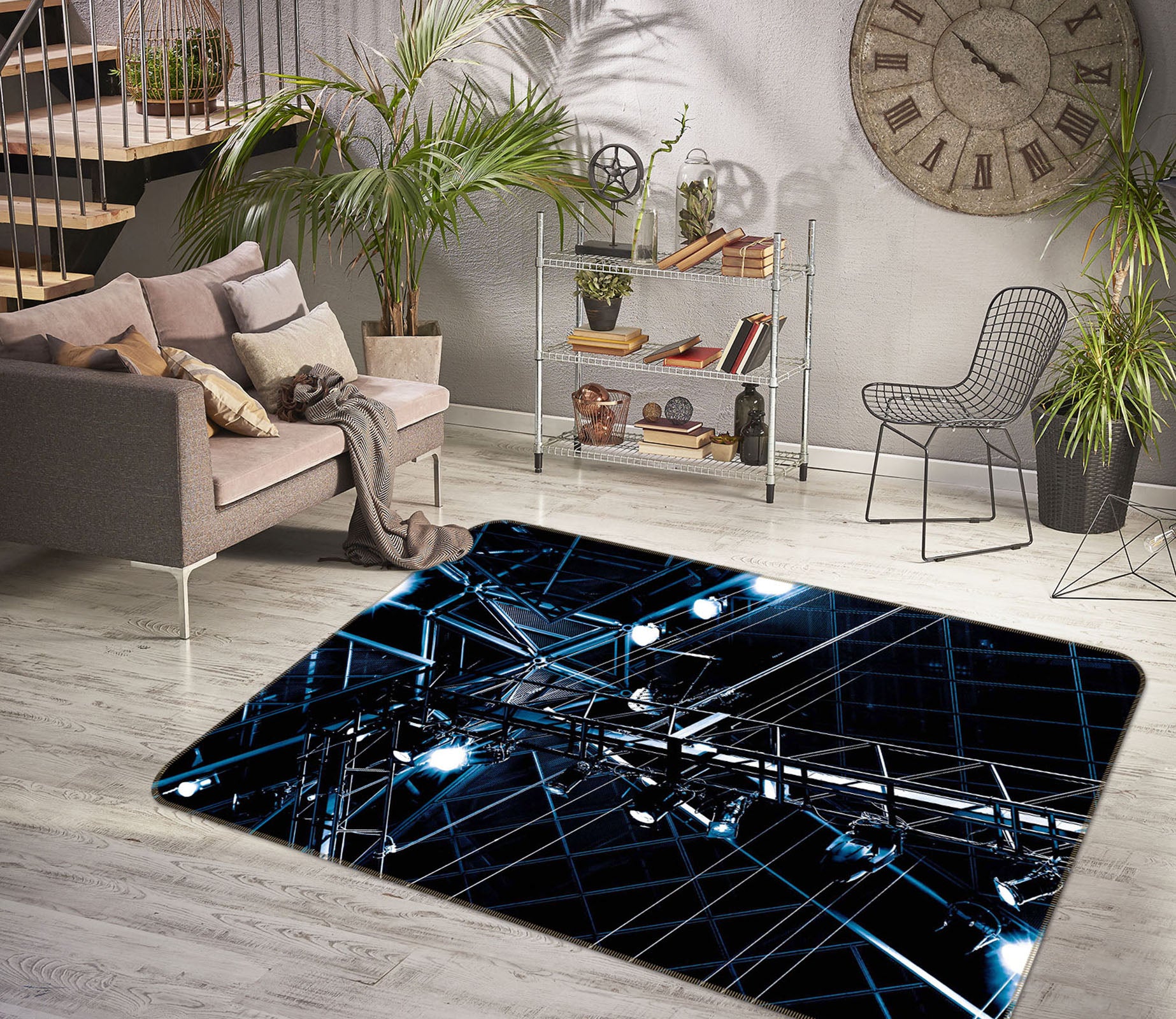 3D Bright Light 1004 Noirblanc777 Rug Non Slip Rug Mat
