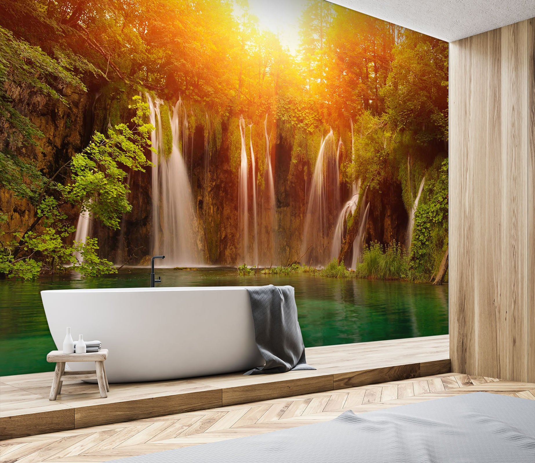 3D Waterfall Landscape 096 Wall Murals