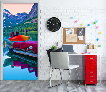 3D Mountain Boat Lake 110228 Kathy Barefield Door Mural