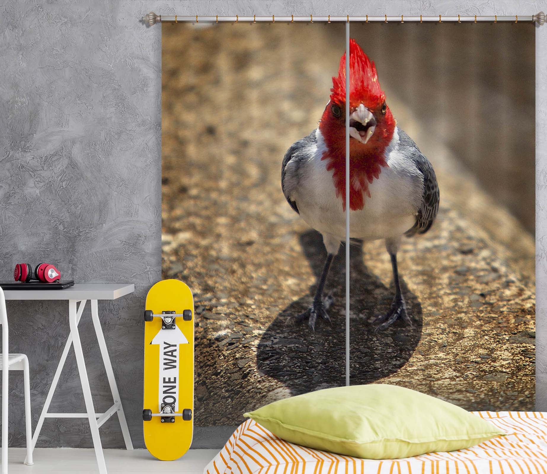 3D Red Crown 067 Kathy Barefield Curtain Curtains Drapes