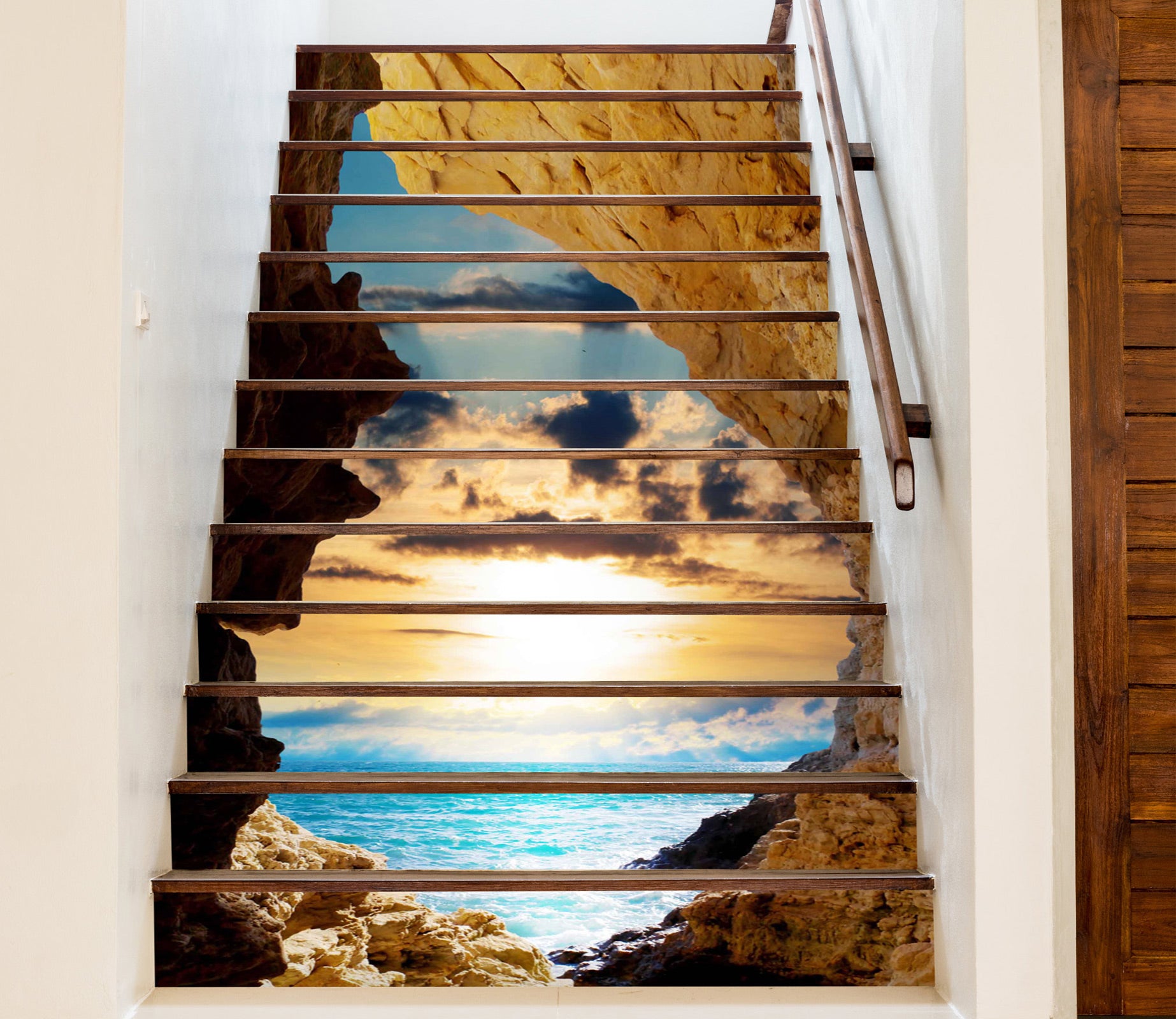 3D The Sea And The Sun Outside The Valley 395 Stair Risers