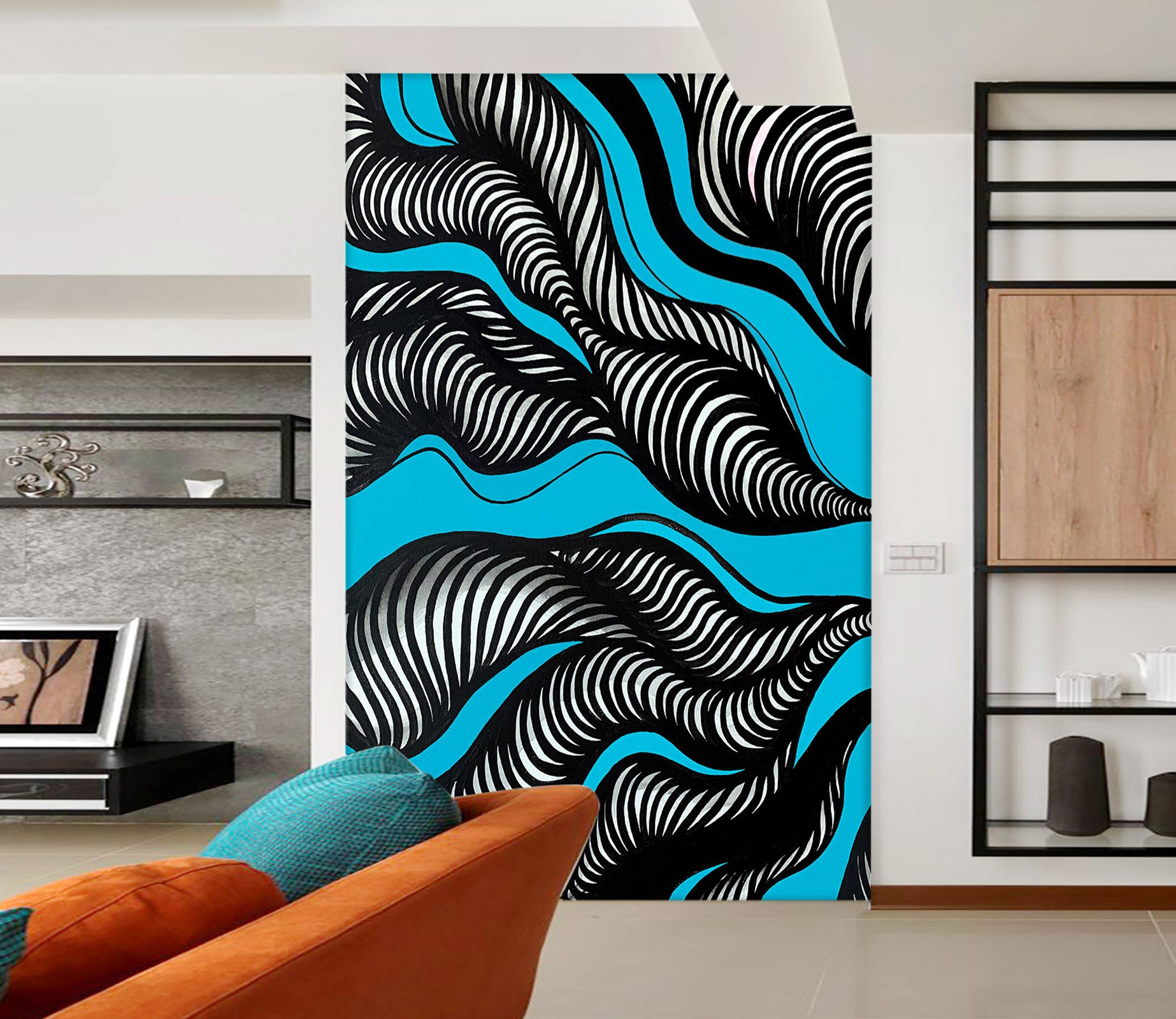 3D Black Vortex 1286 Jacqueline Reynoso Wall Mural Wall Murals