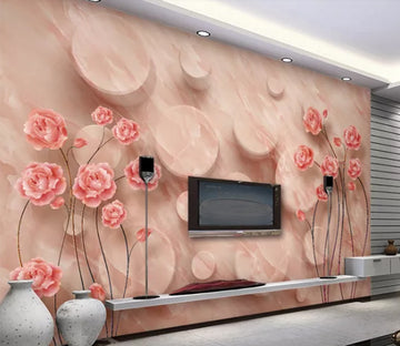 3D Pink Flower WC141 Wall Murals