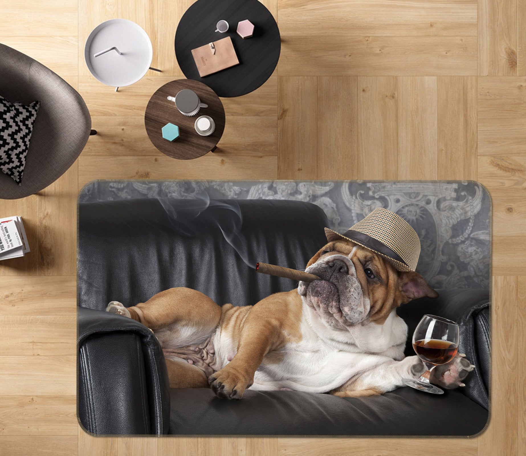 3D Sofa Shar Pei 055 Animal Non Slip Rug Mat