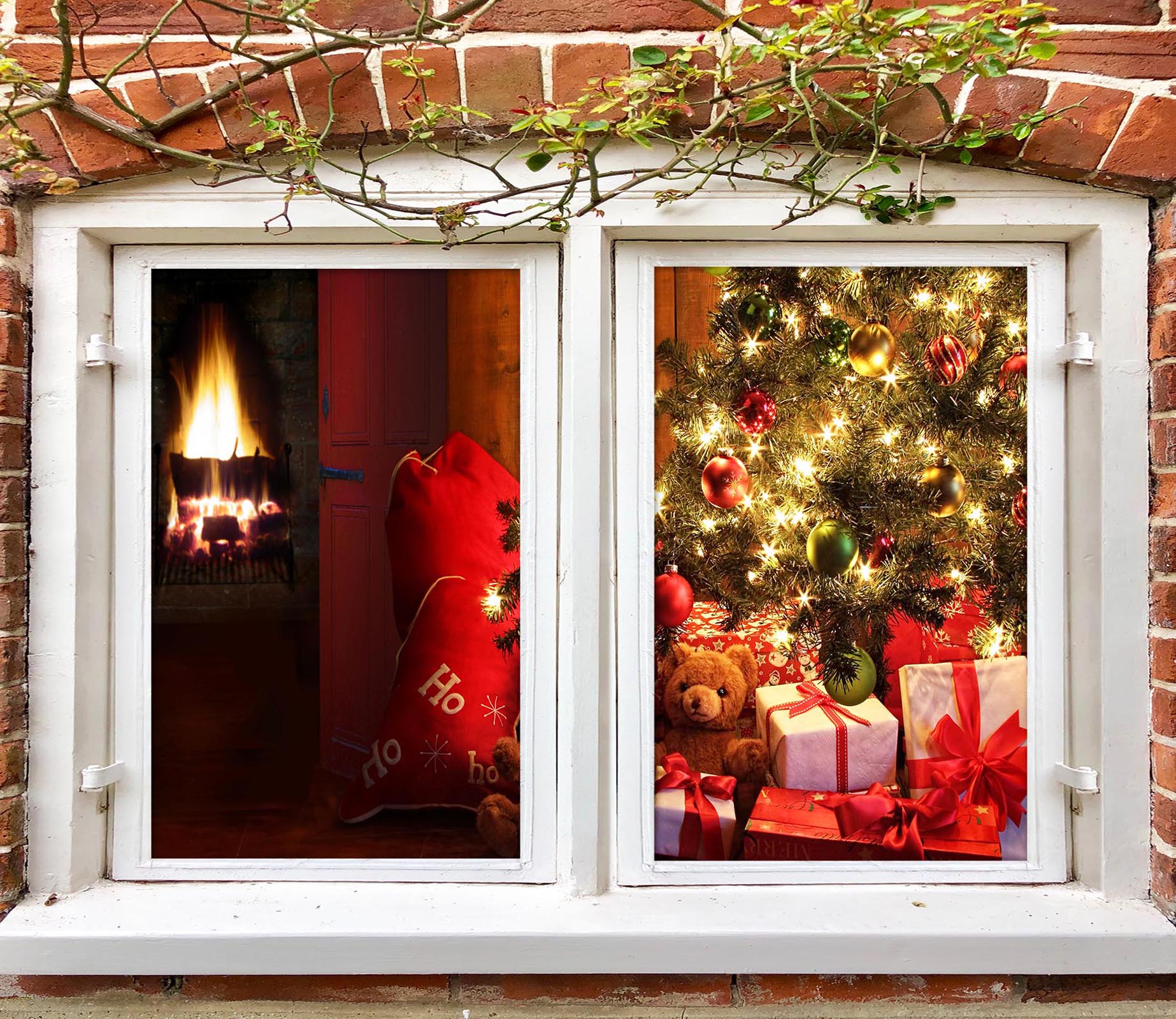 3D Christmas Tree Gift 266 Window Film Print Sticker Cling Stained Glass UV Block